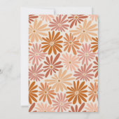 Orangefarbene und rosa Retro Blumenstrauß Kinderdu Einladung (Rückseite)