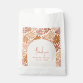 Orangefarbene und rosa Retro Blumenstrauß Kinderdu Geschenktütchen (Vorderseite)