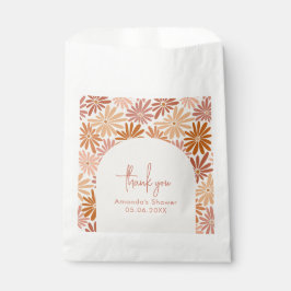 Orangefarbene und rosa Retro Blumenstrauß Kinderdu Geschenktütchen