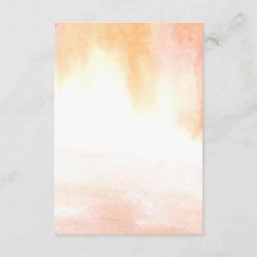 Orangefarbene und rosa Rosendetails Begleitkarte (Rückseite)