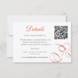 Orangefarbene und rosa Rosendetails RSVP Karte