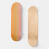 Orangefarbene und rosa Streifen glänzende Skateboa Skateboard (Vorderseite)