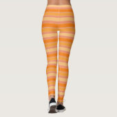 Orangefarbene und rosa Stripe Yoga Pants Leggings (Rückseite)
