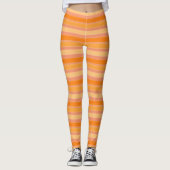 Orangefarbene und rosa Stripe Yoga Pants Leggings (Vorderseite)