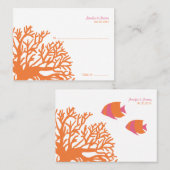 Orangefarbene und rosa tropische Fischsitzkarte Platzkarte (Vorne/Hinten)