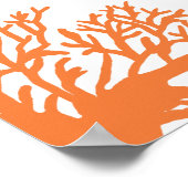 Orangefarbene und rosa tropische Fischsitzkarte Poster (Ecke)