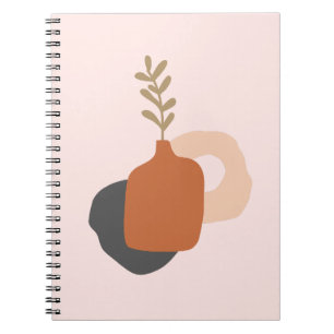 Orangefarbene und rosa Vase Delikate Kunst-Design Notizblock