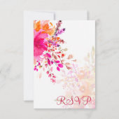 Orangefarbene und rosafarbene Blume RSVP Karte (Rückseite)