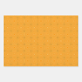 Orangefarbene und rosafarbene Streifen farbenfroh Geschenkpapier Set