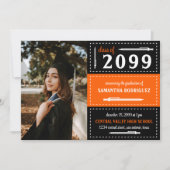 Orangefarbene und schwarz gepunktete Boxen und Sti Einladung (Vorderseite)