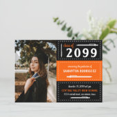 Orangefarbene und schwarz gepunktete Boxen und Sti Einladung (Stehend Vorderseite)