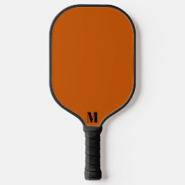Orangefarbene und schwarz-moderne Monogramme Pickleball Schläger