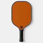 Orangefarbene und schwarz-moderne Monogramme Pickleball Schläger (Rückseite)