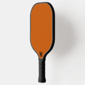 Orangefarbene und schwarz-moderne Monogramme Pickleball Schläger (Links)