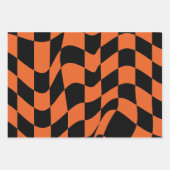 Orangefarbene und schwarz verschleierte Karton Geschenkpapier Set (Vorderseite 2)