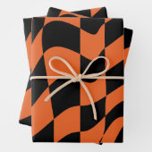Orangefarbene und schwarz verschleierte Karton Geschenkpapier Set (Beispiel)