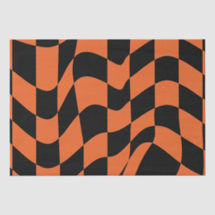 Orangefarbene und schwarz verschleierte Karton Seidenpapier