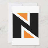 Orangefarbene und schwarze Buchstaben bei Einladun Einladung (Vorderseite)