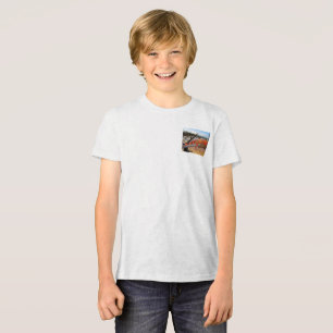 Orangefarbene und schwarze Eidechse im T - Shirt M