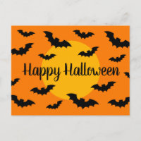 Orangefarbene und schwarze Fledermäuse Happy Hallo