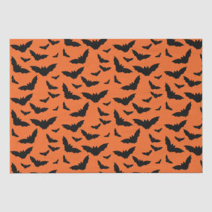 Orangefarbene und schwarze Fledermäuse Seidenpapier