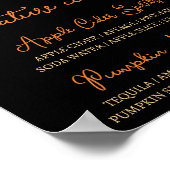 Orangefarbene und schwarze Halloween-Blumen-Signat Poster (Ecke)