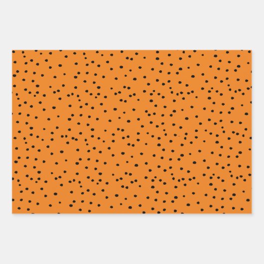 Orangefarbene und schwarze Halloween-Geister Geschenkpapier Set (Vorderseite 2)