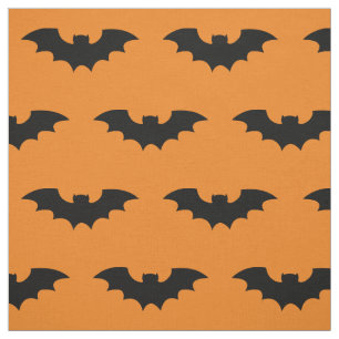 Orangefarbene und schwarze Halloweengewebe mit Fle Stoff