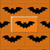 Orangefarbene und schwarze Halloweengewebe mit Fle Stoff (Kachel)