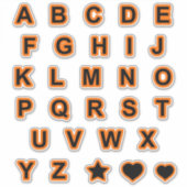 Orangefarbene und schwarze Hauptstadt Textbriefe A Aufkleber (Vorderseite)