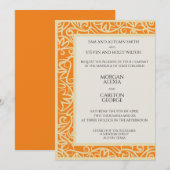 Orangefarbene und schwarze Hochzeit Einladung (Vorne/Hinten)