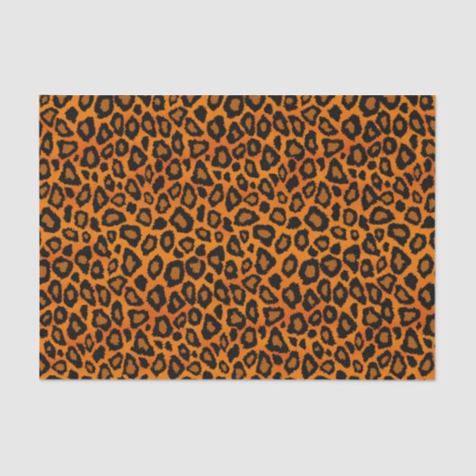 Orangefarbene und schwarze Leoparden Seidenpapier (Vorderseite)
