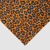 Orangefarbene und schwarze Leoparden Seidenpapier (Ausschnitt)