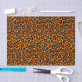 Orangefarbene und schwarze Leoparden Seidenpapier (Handwerk)