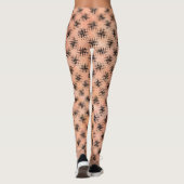 Orangefarbene und schwarze moderne Leggings (Rückseite)