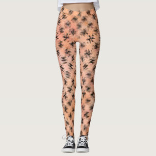 Orangefarbene und schwarze moderne Leggings