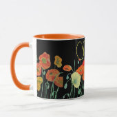 Orangefarbene und schwarze Pflaumen Wasserfarbene  Tasse (Links)