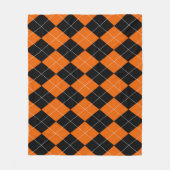 Orangefarbene und schwarze Raute Fleece Blanket (Vorderseite)