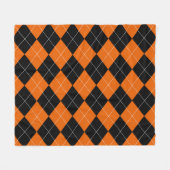 Orangefarbene und schwarze Raute Fleece Blanket (Vorderseite (Horizontal))