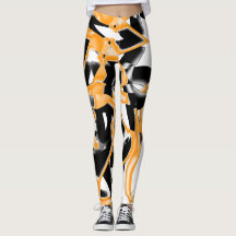 Orangefarbene und schwarze Schrotte oder Bänder we