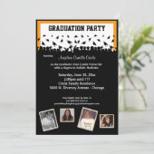 Orangefarbene und Schwarze Silhouette Einladung (Stehend Vorderseite)