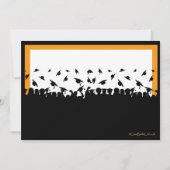 Orangefarbene und Schwarze Silhouette Einladung (Rückseite)