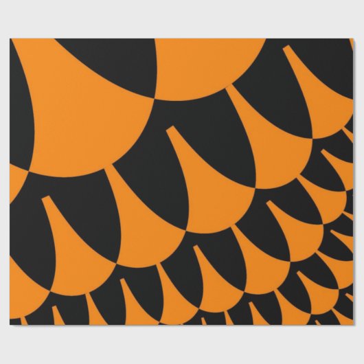 Orangefarbene und schwarze Skala Geschenkpapier (Flach)
