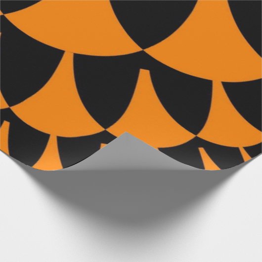 Orangefarbene und schwarze Skala Geschenkpapier (Ecke)