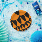 Orangefarbene und schwarze Skala Pappteller (Party)