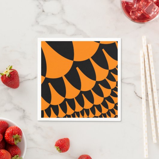 Orangefarbene und schwarze Skala Serviette (Beispiel)