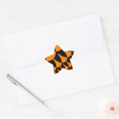 Orangefarbene und schwarze Skala Stern-Aufkleber (Umschlag)