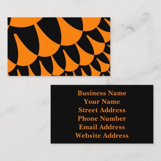 Orangefarbene und schwarze Skala Visitenkarte (Vorne/Hinten)