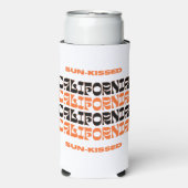 Orangefarbene und schwarze, sonnengeküsste Kalifor Selters Dosenkühler (Seltzer Vorderseite)