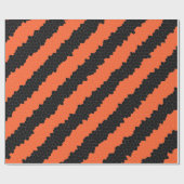 Orangefarbene und schwarze Streifen Geschenkpapier (Flach)